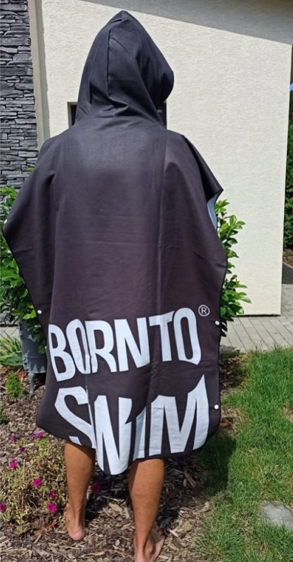 BornToSwim Poncho Black